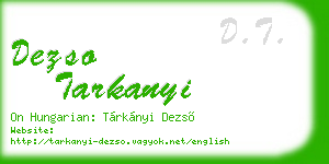 dezso tarkanyi business card